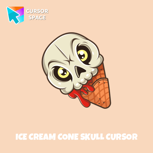 Ice Cream Cone Skull cursor arrow cursor