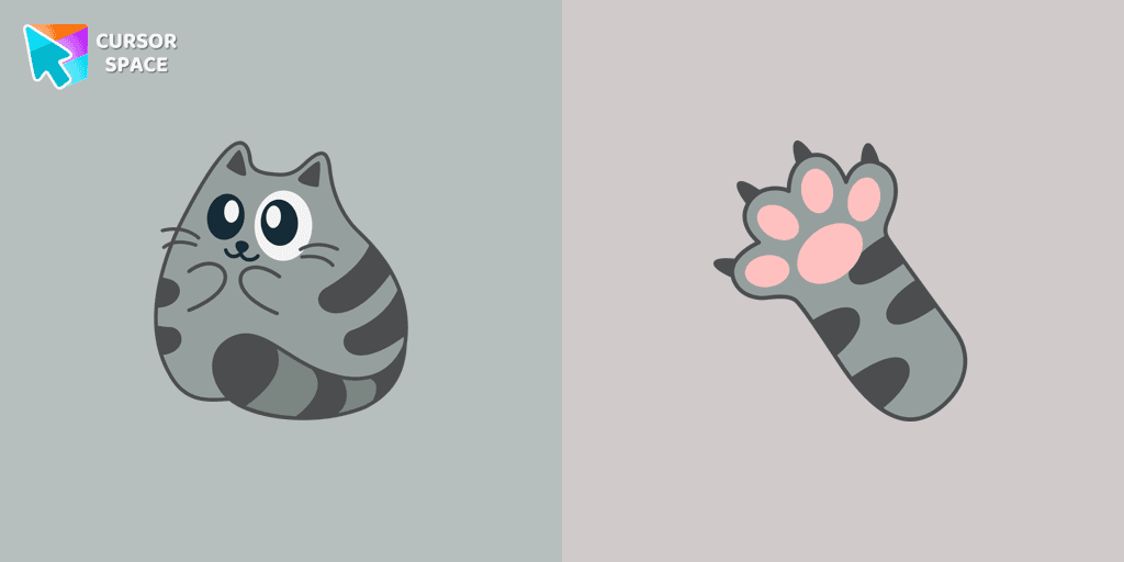 Kawaii Grey Cat cursor